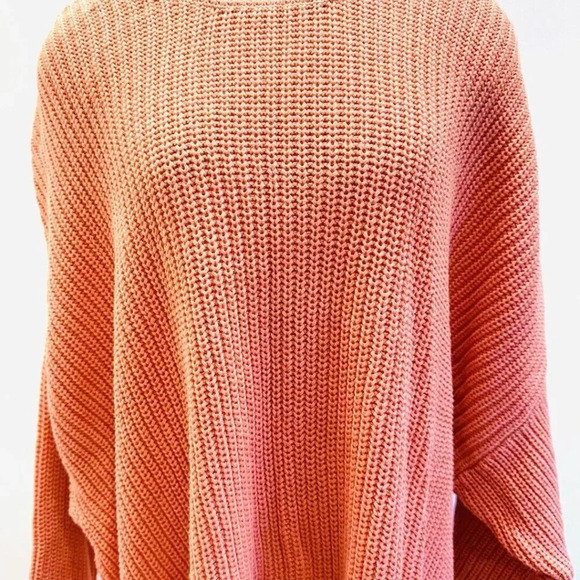 NWT SONOMA Women Long Sleeve Pullover Round Neck Orange Knit Sweater Plus Sz 4X - Picture 4 of 14